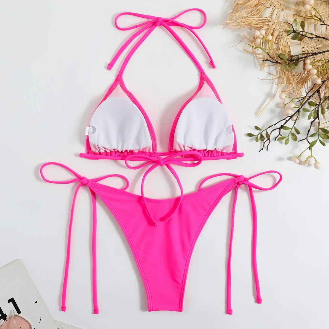 Classic Lace-up Triangle Bikini