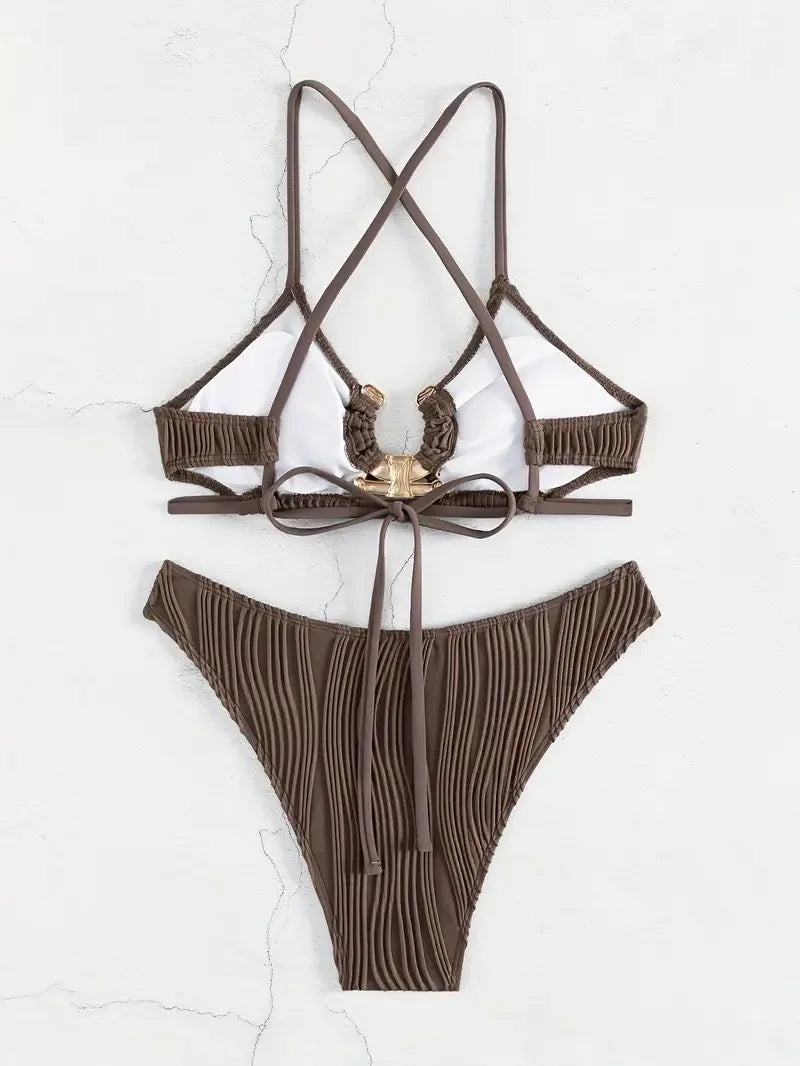 Brown Strappy Bikini