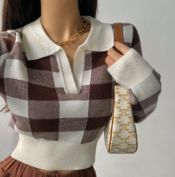 Alexi Plaid Knitted Sweater